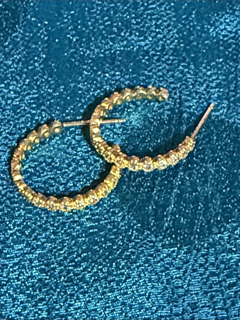 Gold plated sterling silver CZ Hoop Earrings - Sparkling Women’s Jewelry